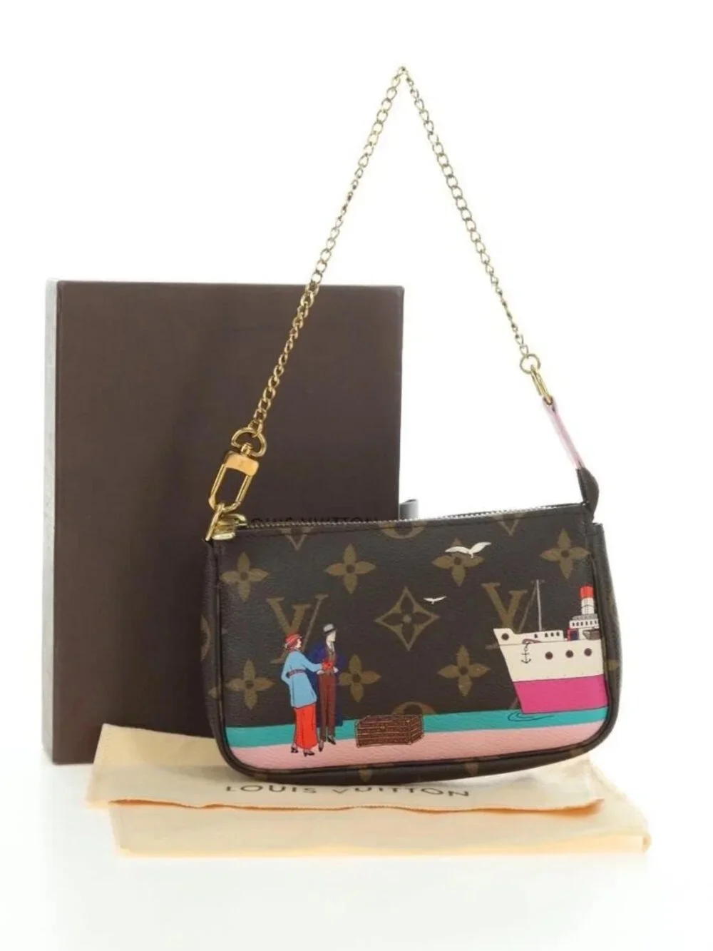 LOUIS VUITTON Monogram Mini Pochette Accessoires Pouch N41667 LV Auth 180386M
